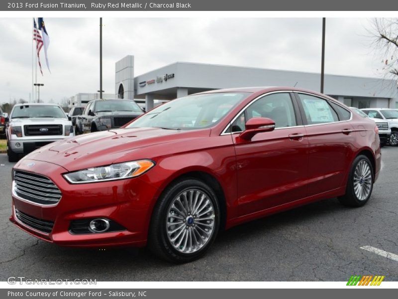 Ruby Red Metallic / Charcoal Black 2013 Ford Fusion Titanium