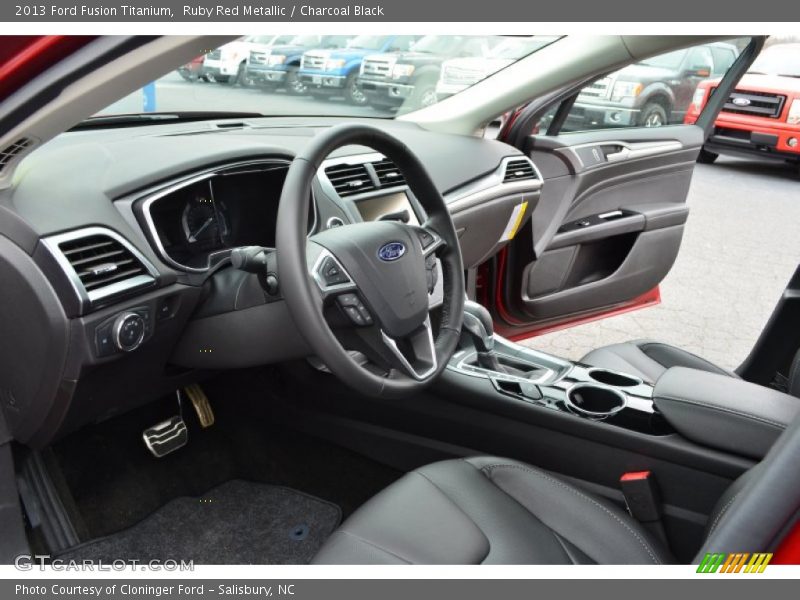 Ruby Red Metallic / Charcoal Black 2013 Ford Fusion Titanium