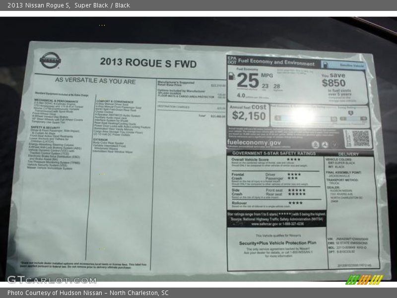 Super Black / Black 2013 Nissan Rogue S