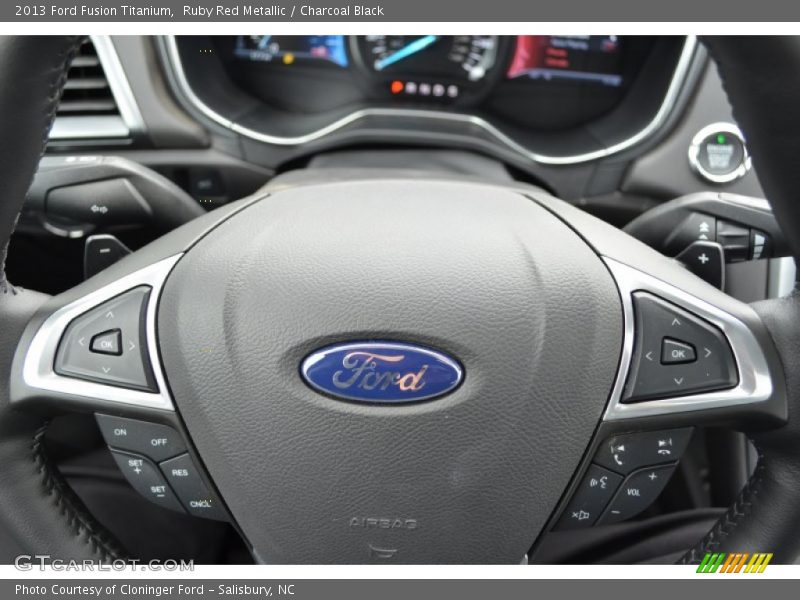 Ruby Red Metallic / Charcoal Black 2013 Ford Fusion Titanium
