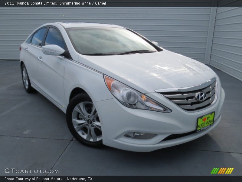 Shimmering White / Camel 2011 Hyundai Sonata Limited