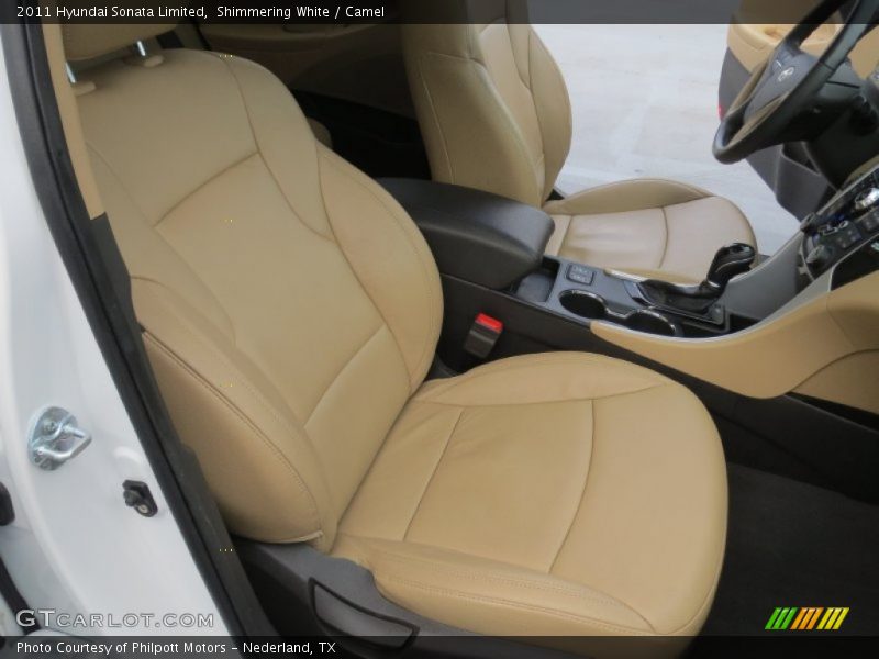Shimmering White / Camel 2011 Hyundai Sonata Limited