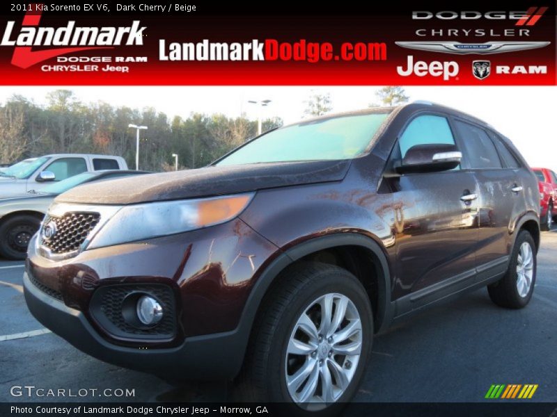 Dark Cherry / Beige 2011 Kia Sorento EX V6