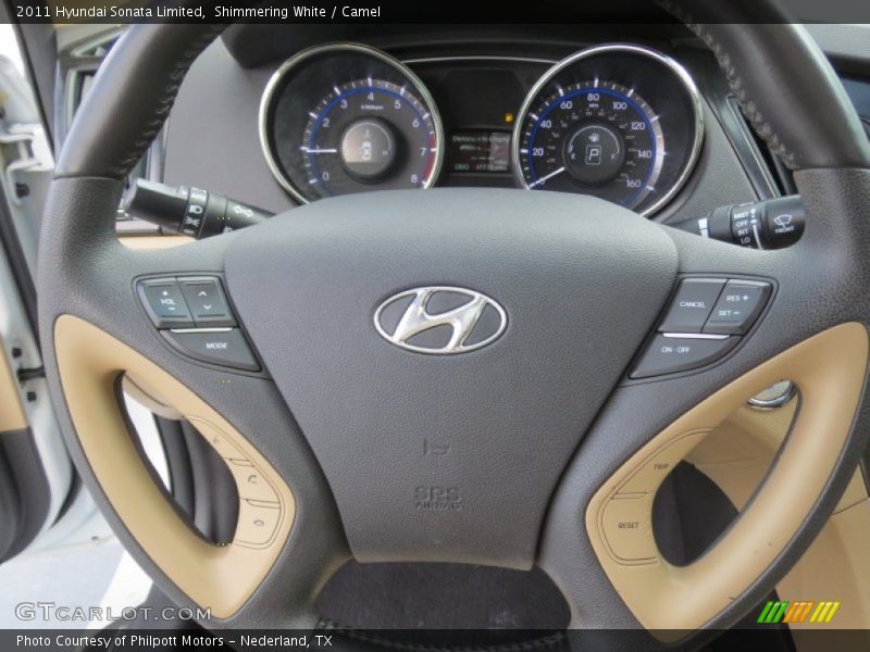 Shimmering White / Camel 2011 Hyundai Sonata Limited