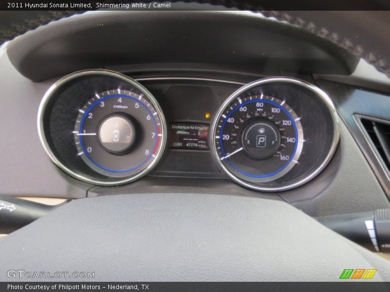 Shimmering White / Camel 2011 Hyundai Sonata Limited