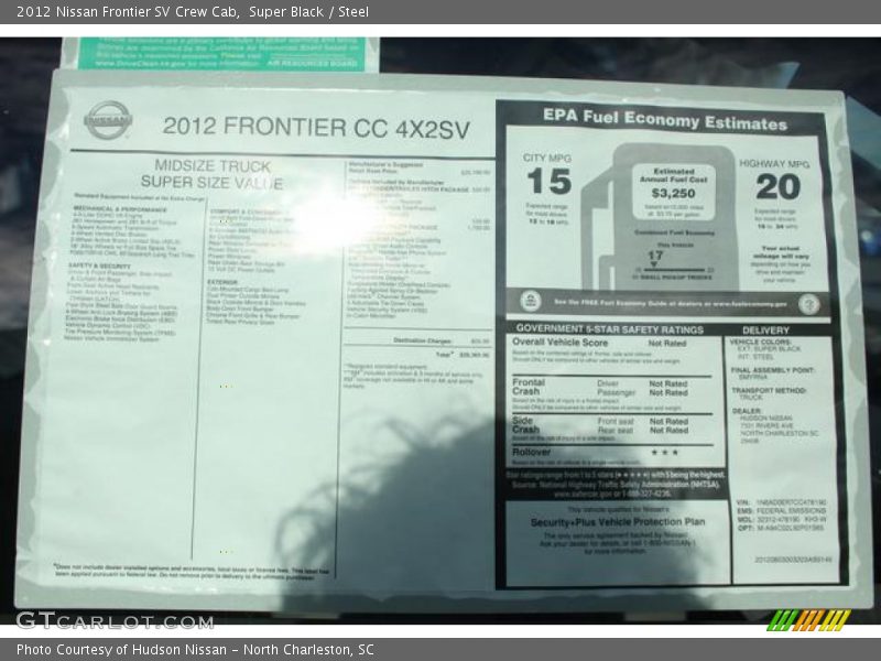 Super Black / Steel 2012 Nissan Frontier SV Crew Cab