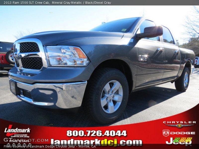 Mineral Gray Metallic / Black/Diesel Gray 2013 Ram 1500 SLT Crew Cab