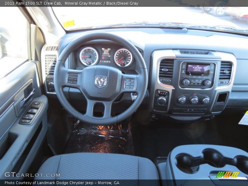 Mineral Gray Metallic / Black/Diesel Gray 2013 Ram 1500 SLT Crew Cab