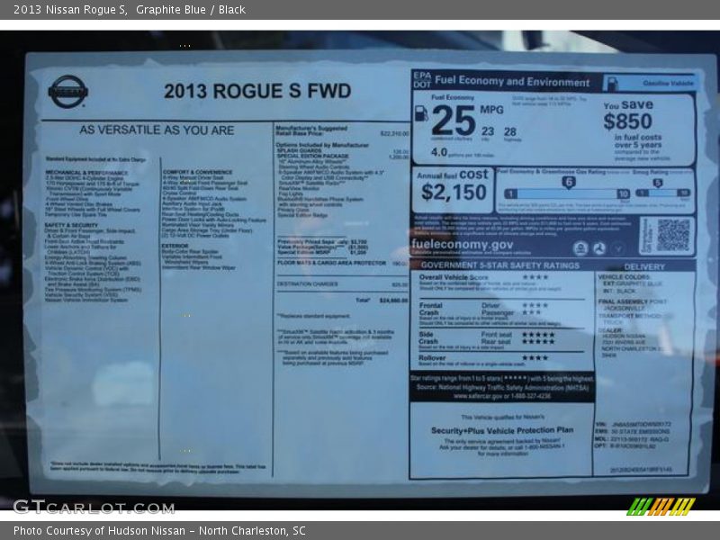 Graphite Blue / Black 2013 Nissan Rogue S