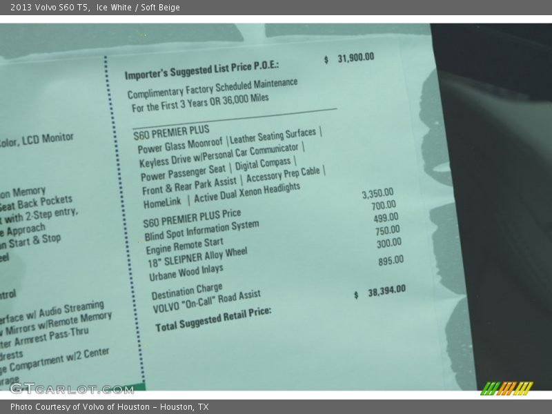 Ice White / Soft Beige 2013 Volvo S60 T5