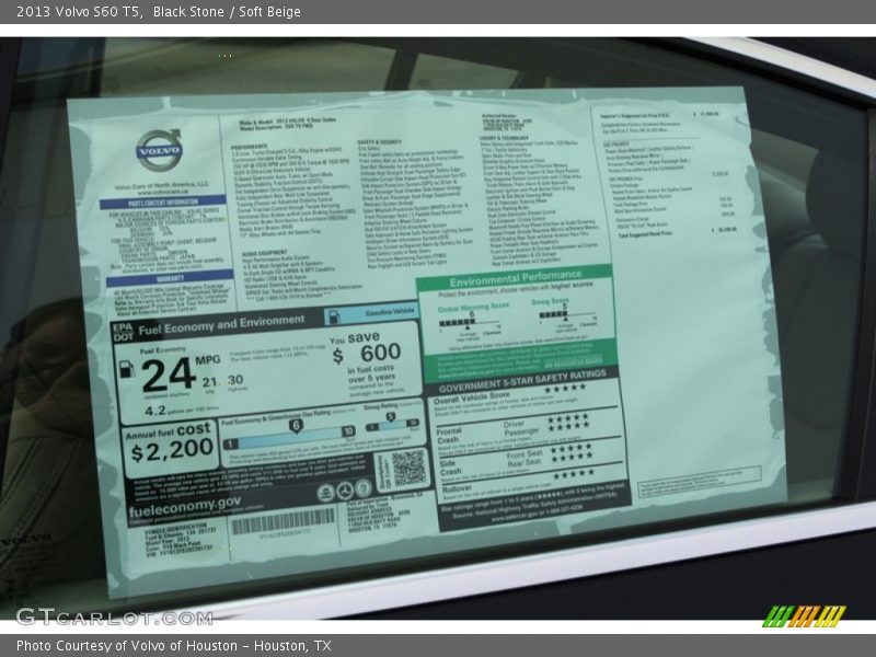 Black Stone / Soft Beige 2013 Volvo S60 T5