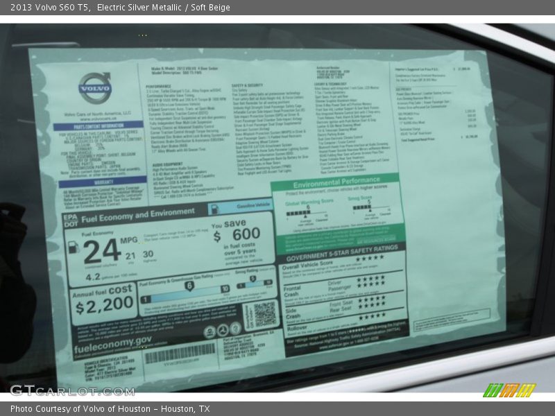 Electric Silver Metallic / Soft Beige 2013 Volvo S60 T5