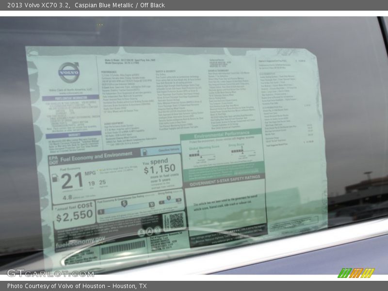  2013 XC70 3.2 Window Sticker