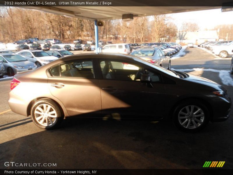 Urban Titanium Metallic / Beige 2012 Honda Civic EX-L Sedan