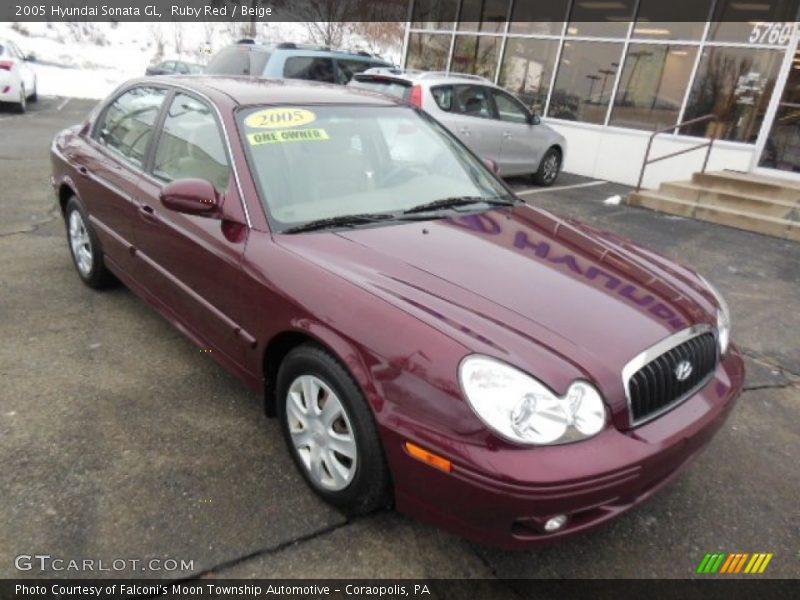 Ruby Red / Beige 2005 Hyundai Sonata GL