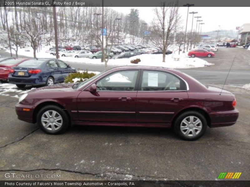 Ruby Red / Beige 2005 Hyundai Sonata GL