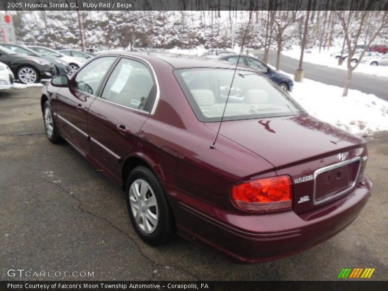 Ruby Red / Beige 2005 Hyundai Sonata GL