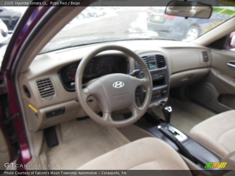 Ruby Red / Beige 2005 Hyundai Sonata GL