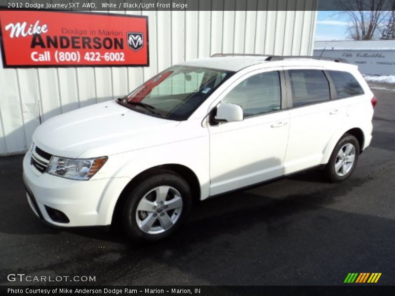 White / Black/Light Frost Beige 2012 Dodge Journey SXT AWD