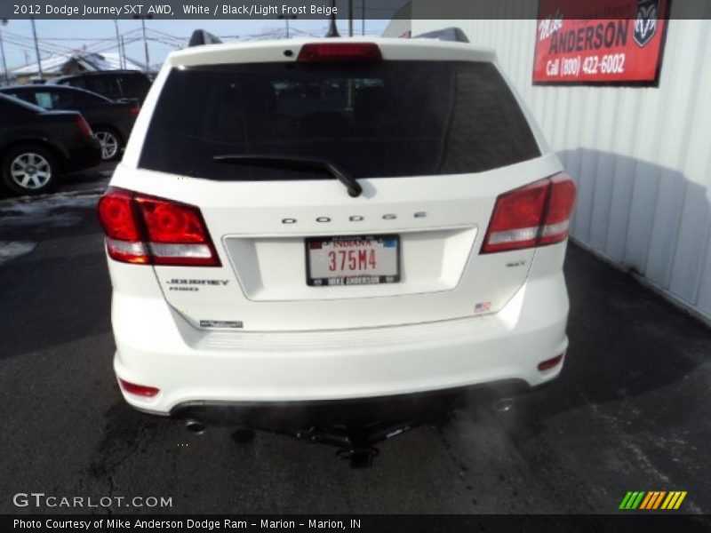 White / Black/Light Frost Beige 2012 Dodge Journey SXT AWD