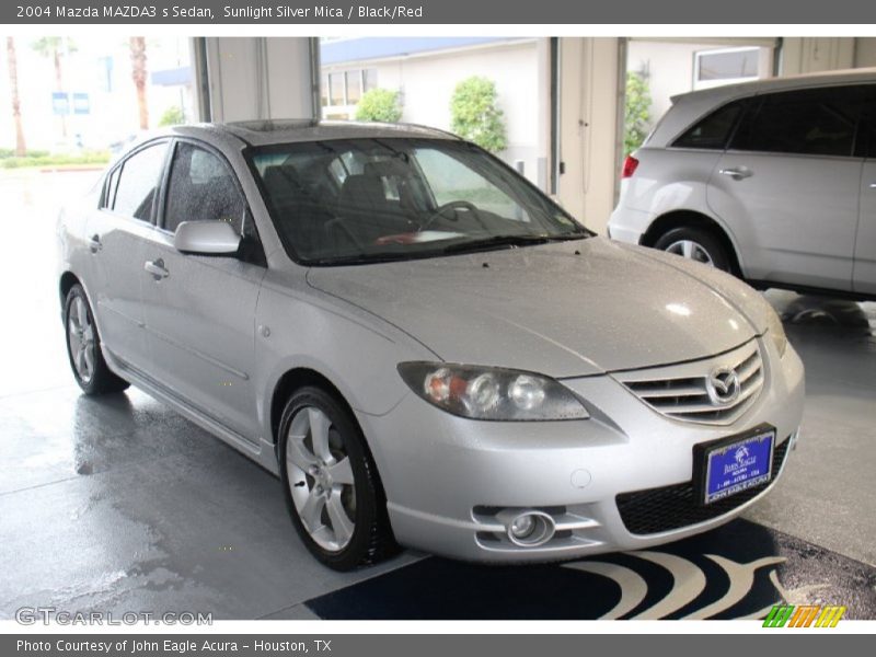 Sunlight Silver Mica / Black/Red 2004 Mazda MAZDA3 s Sedan