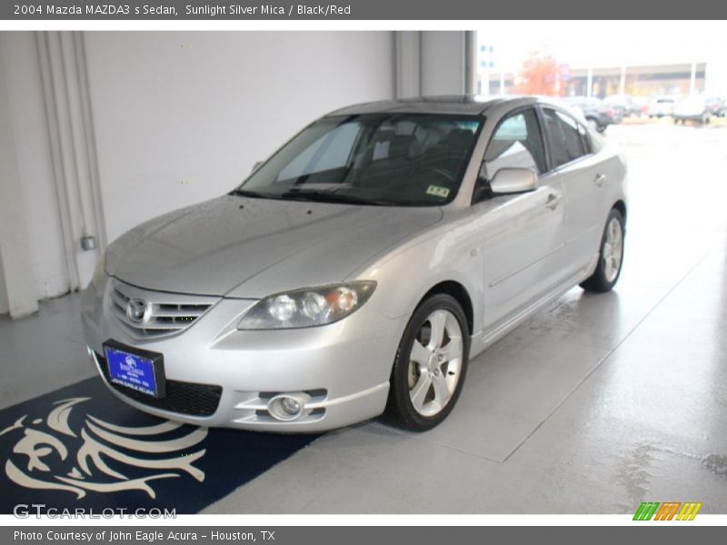 Sunlight Silver Mica / Black/Red 2004 Mazda MAZDA3 s Sedan