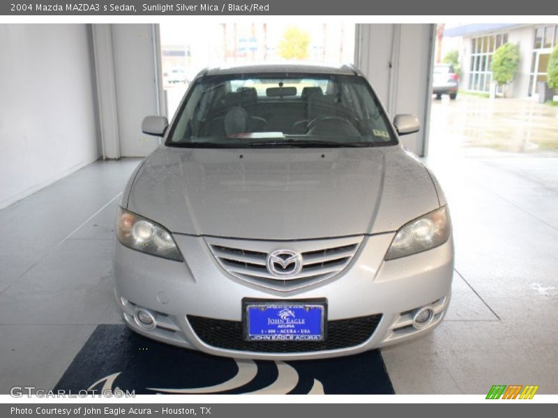 Sunlight Silver Mica / Black/Red 2004 Mazda MAZDA3 s Sedan
