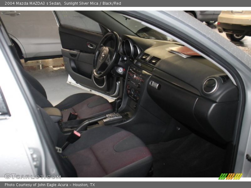 Sunlight Silver Mica / Black/Red 2004 Mazda MAZDA3 s Sedan