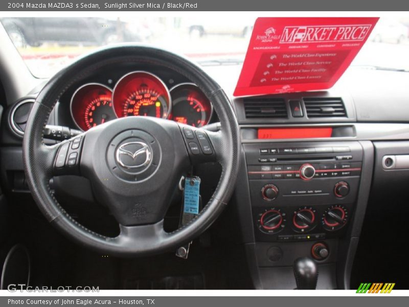 Sunlight Silver Mica / Black/Red 2004 Mazda MAZDA3 s Sedan