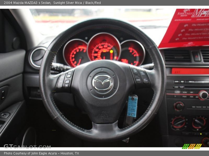 Sunlight Silver Mica / Black/Red 2004 Mazda MAZDA3 s Sedan