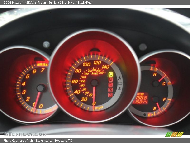Sunlight Silver Mica / Black/Red 2004 Mazda MAZDA3 s Sedan