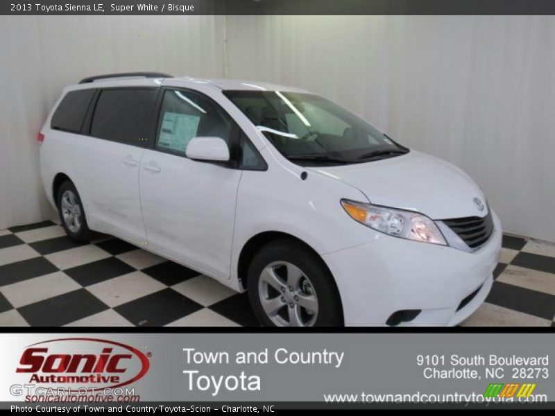 Super White / Bisque 2013 Toyota Sienna LE