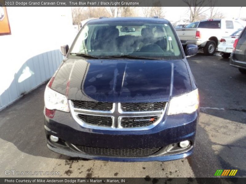 True Blue Pearl / Black/Light Graystone 2013 Dodge Grand Caravan Crew
