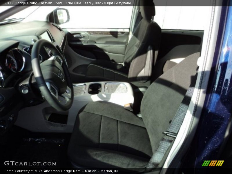 True Blue Pearl / Black/Light Graystone 2013 Dodge Grand Caravan Crew