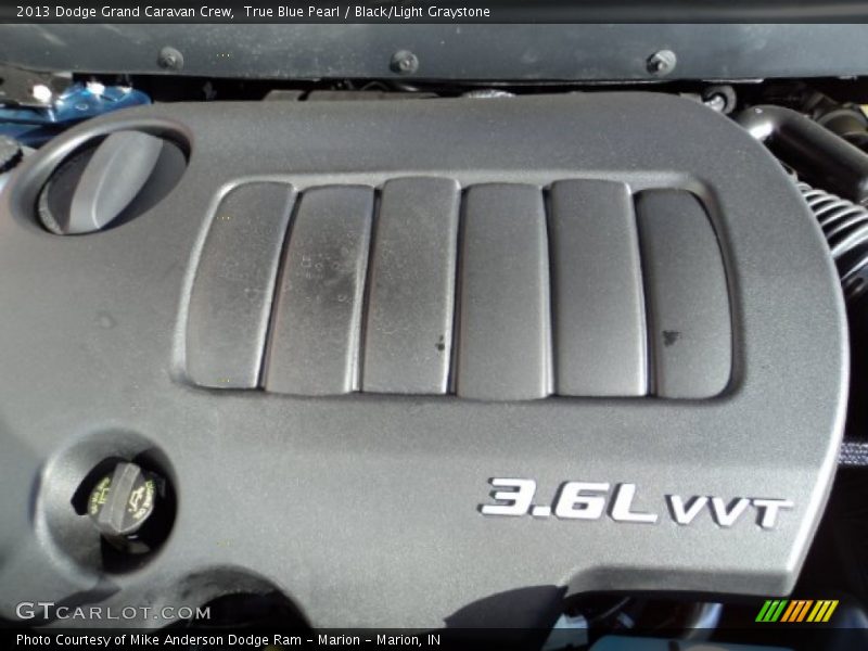 True Blue Pearl / Black/Light Graystone 2013 Dodge Grand Caravan Crew