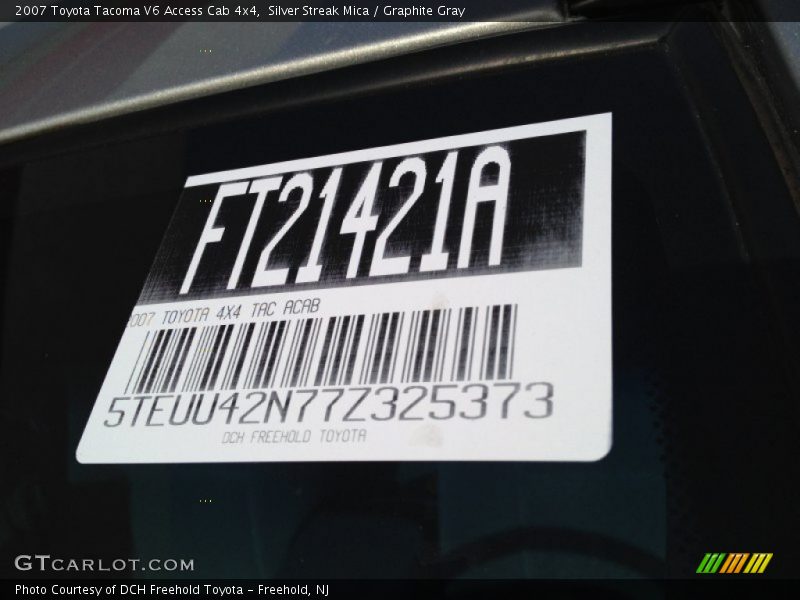 Silver Streak Mica / Graphite Gray 2007 Toyota Tacoma V6 Access Cab 4x4