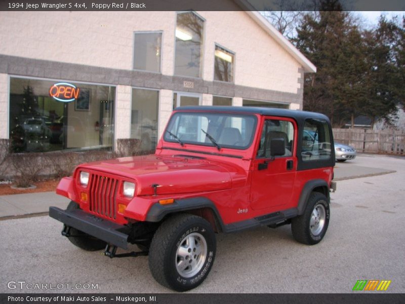 Poppy Red / Black 1994 Jeep Wrangler S 4x4