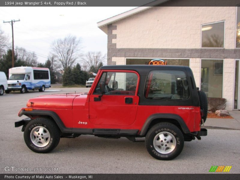 Poppy Red / Black 1994 Jeep Wrangler S 4x4