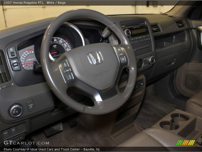 White / Beige 2007 Honda Ridgeline RTL