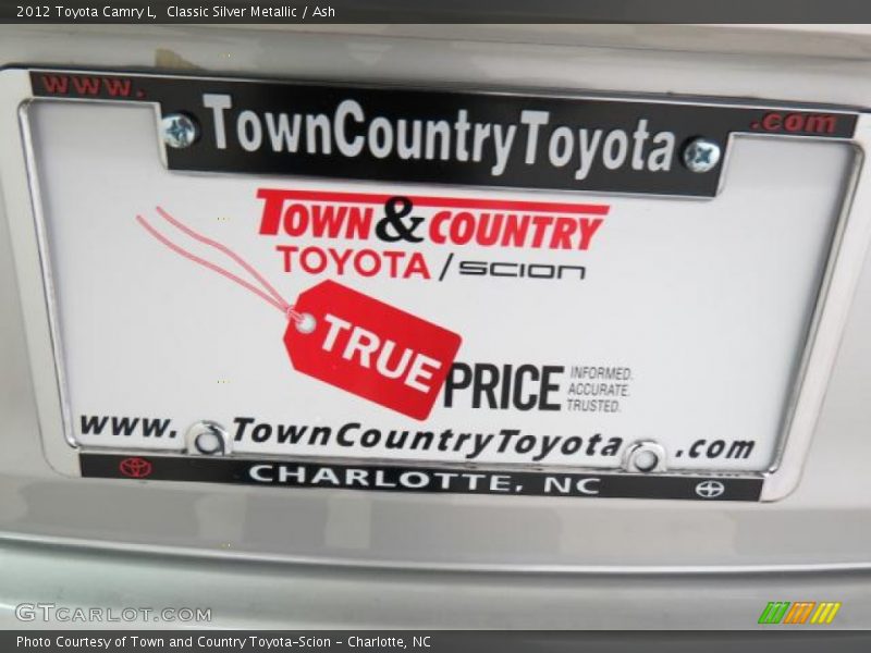Classic Silver Metallic / Ash 2012 Toyota Camry L