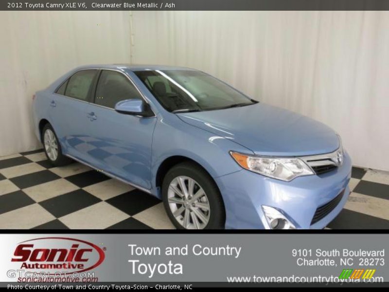 Clearwater Blue Metallic / Ash 2012 Toyota Camry XLE V6