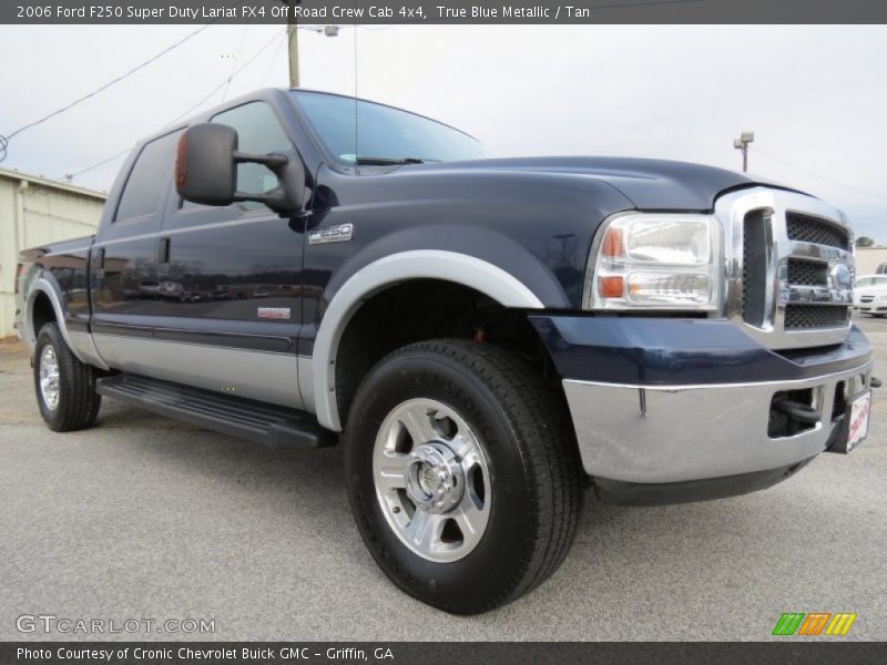 True Blue Metallic / Tan 2006 Ford F250 Super Duty Lariat FX4 Off Road Crew Cab 4x4