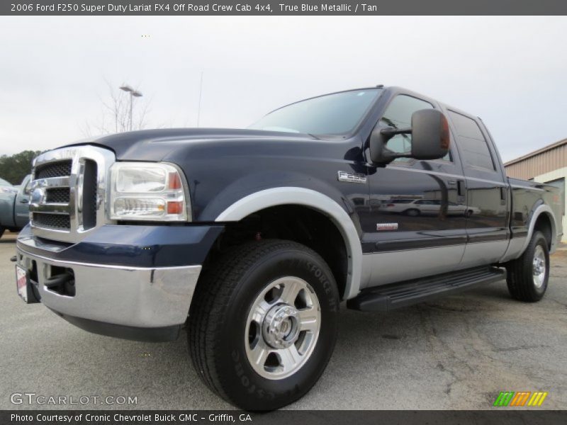 True Blue Metallic / Tan 2006 Ford F250 Super Duty Lariat FX4 Off Road Crew Cab 4x4