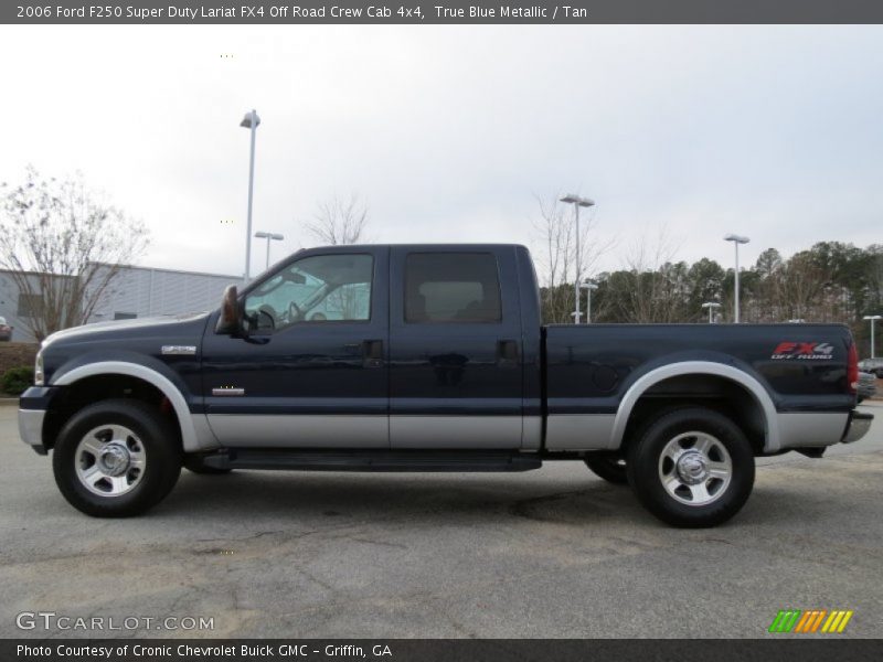 True Blue Metallic / Tan 2006 Ford F250 Super Duty Lariat FX4 Off Road Crew Cab 4x4