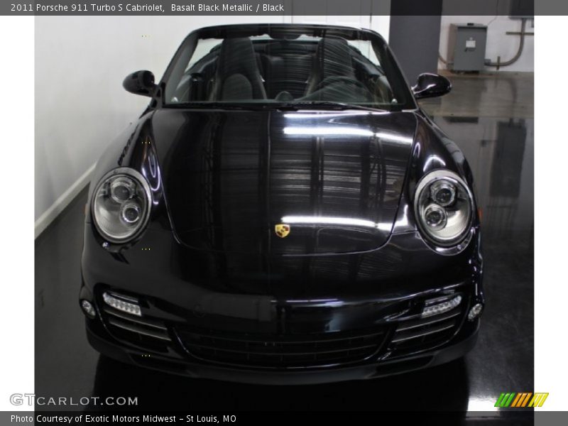 Basalt Black Metallic / Black 2011 Porsche 911 Turbo S Cabriolet