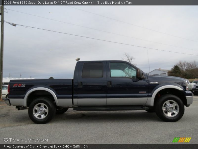 True Blue Metallic / Tan 2006 Ford F250 Super Duty Lariat FX4 Off Road Crew Cab 4x4