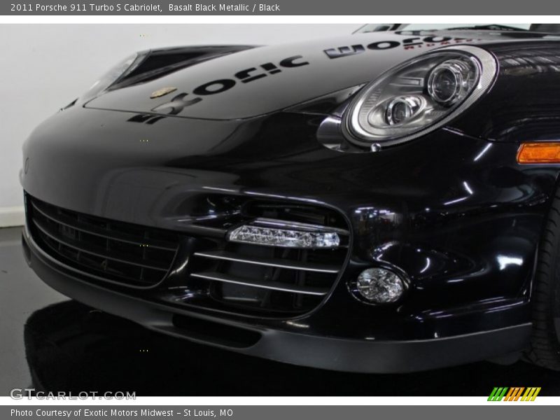Basalt Black Metallic / Black 2011 Porsche 911 Turbo S Cabriolet