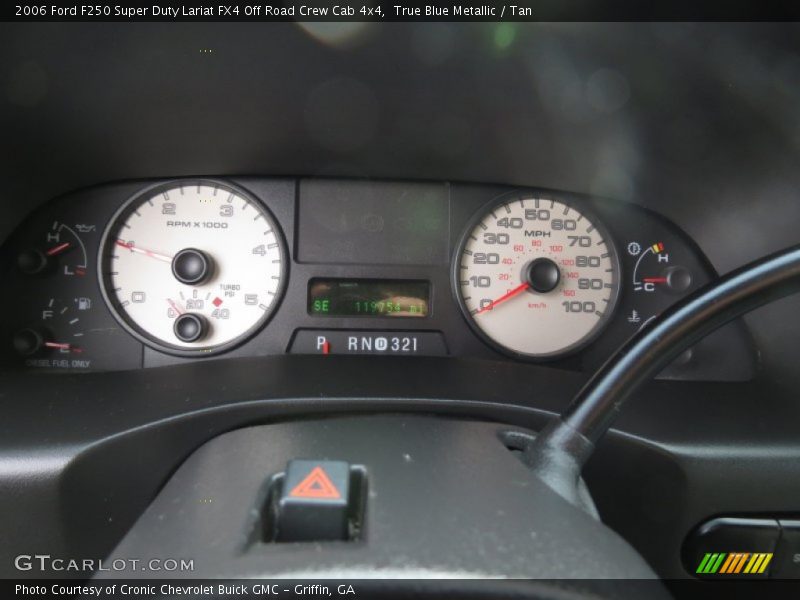 True Blue Metallic / Tan 2006 Ford F250 Super Duty Lariat FX4 Off Road Crew Cab 4x4