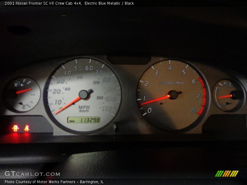 Electric Blue Metallic / Black 2001 Nissan Frontier SC V6 Crew Cab 4x4