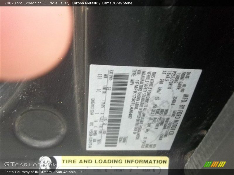 Carbon Metallic / Camel/Grey Stone 2007 Ford Expedition EL Eddie Bauer
